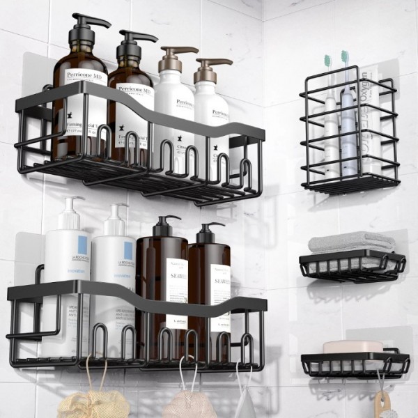 Shower Caddy, Shower Shelves 5 Pack, Adhesive Show...