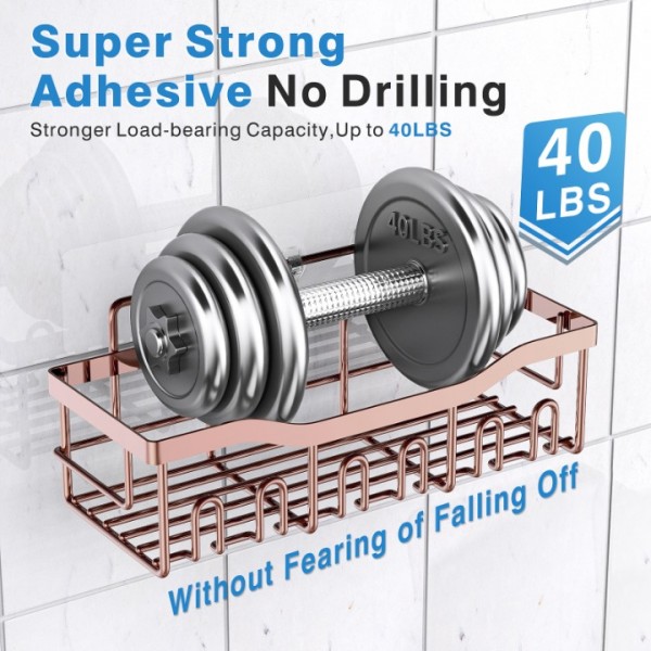 Shower Caddy 5 Pack,Adhesive Shower Organizer for Bathroom Storage&Home Decor&Kitchen,No Drilling,Large Capacity,Rustproof Stainless Steel Bathroom Organizer,Shower Shelves for Inside Shower