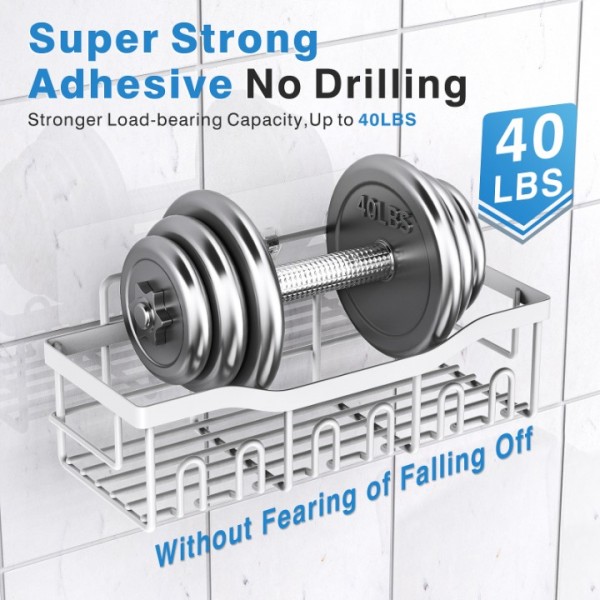 Shower Caddy 5 Pack,Adhesive Shower Organizer for Bathroom Storage&Home Decor&Kitchen,No Drilling,Large Capacity,Rustproof Stainless Steel Bathroom Organizer,Shower Shelves for Inside Shower