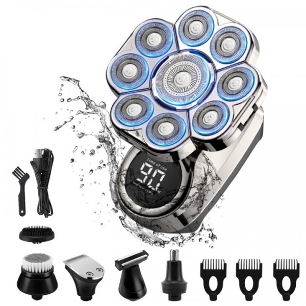 9D Electric Head Shaver for Bald Men, 6-In-1 Mens ...